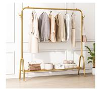 Aqkgtj Stand Appendiabiti Moderno in Oro, Porta Abiti per Vestiti con Ganci e ripiano in Rete, Appendiabiti per Camera da Letto, Lavanderia, portante di 70 kg (Color : Gold, Size : 100x33x147cm)