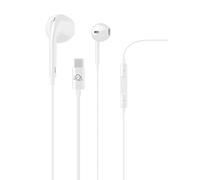 AQL ARCTIC | Auricolari a capsula Type-C con microfono e remote control - Per smartphone con porta USB-C e sprovvisti di jack 3,5 mm - Con microfono, tasto di risposta e remote control - Bianco