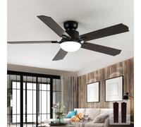 AQLEDY Ventilatore Da Soffitto Con LED Luce E Telecomando, Silenzioso Lampadario Ventola Da Soffitto Con Pale Bicolore Effetto Legno, 6 Velocità DC Reversibile, Dimmerabile Plafoniera Con Ventilatore