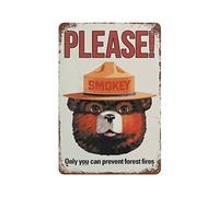 AQLY Targa in metallo con scritta in lingua inglese "Please Smokey Bear and Only You Can Prevent Forest Fires Farm"