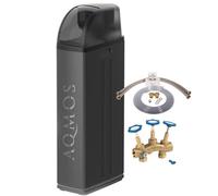 Aqmos R2D2-72 Black Edition - Addolcitore d'acqua con kit di raccordo da 1" e blocco di montaggio da 1" | Addolcitore d'acqua per case fino a 7 persone | Sistema di decalcificazione per acqua dolce