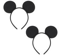 AQOKKA Cerchietti per capelli con orecchie di topo con fiocco e orecchie di Minnie per cosplay, accessori per capelli per donne e ragazze, decorazione per feste di compleanno