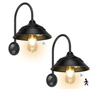 Aqonsie Luci solari per esterni, rustiche vintage, luce solare per pollaio, con 3 modalità di illuminazione e sensore di movimento, luce impermeabile da parete per esterni, per fienili, capannoni,