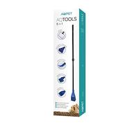 AQPET AQTOOLS 5in1 Kit Accessori per la Pulizia dell'Acquario Spugna Lametta con Manico Telescopico