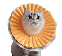 AQPET - Collare Elisabettiano Morbido per Gatti, Plastica Leggera e Flessibile, Regolabile, Design a Doppio Strato, Ideale per Recupero Post-Operatorio e Protezione Ferite - Arancione, Taglia Medium