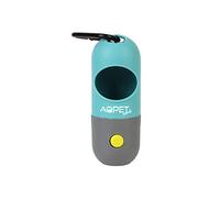 AQPET Dispenser in plastica con Torcia led sacchetti igienici per animali - Inclusi sacchetti compostabili, 1 pezzo - colore casuale