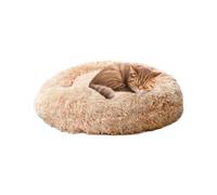 AQPET Fluffy cuscino peluche rotondo donut morbido cuccia per cani gatti piccoli animali (Ø 70cm, Beige)
