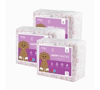 Aqpet Pannolini Igienici Mutanda Assorbente per Cani Femmine per Ciclo Incontinenza con Chiusura Adesiva Regolabile, Anti odore, Usa e getta, Taglia Small 370x275mm, Confezione da 30 Pezzi