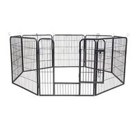 AQPET Recinto Modulare 80x80 cm per Cani, Gatti, Conigli e Roditori - 8 Pannelli Resistenti per Interno ed Esterno, Sicuro e Facile da Montare, Ideale per Casa e Giardino