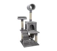 AQPET Tiragraffi Berlin 135 cm con Cuccia per Gatti Albero Parco Giochi Gioco Tira Graffi per Gatto Colore Grigio