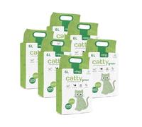 AQPETFRIENDS Lettiera CattyGreen Soia Naturale per Gatti, Agglomerante Vegetale Biodegradabile, Al profumo di Gelsomino, Sabbia Antiodore Smaltibile nel WC, 100% Eco-Friendly, 36 Litri