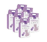 AQPETFRIENDS Lettiera CattyGreen Soia Naturale per Gatti, Agglomerante Vegetale Biodegradabile alla Lavanda, Sabbia Antiodore Smaltibile nel WC, 100% Eco-Friendly, 36 Litri