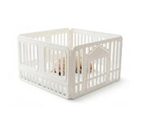 AqpetFriends Recinto per Cani da Interno 97x97x60h cm in plastica con Porta - Box Modulare colore Bianco per Cuccioli e Animali Domestici - Parco Recinzione per Casa, Gatti e Cani