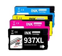 AQree Cartucce d'inchiostro 937XL 937e (con chip) compatibili con Pro 9135e 9125e 9720e 9132e 9122e 9730e 9120e 9117b 9120b 9130b 9110b (confezione da 4)