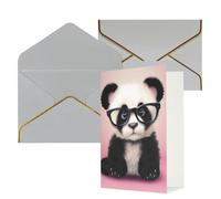 AQRJKHD Baby panda con occhiali Biglietto di ringraziamento con buste Biglietto di auguri di buon compleanno per donne uomini Biglietti vuoti per tutte le occasioni biglietti di auguri per matrimoni
