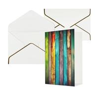 AQRJKHD Biglietti di ringraziamento colorati in legno con buste, biglietti di auguri di buon compleanno, per donne e uomini, biglietti vuoti per tutte le occasioni, biglietti di auguri per matrimoni