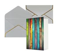AQRJKHD Biglietti di ringraziamento colorati in legno con buste, biglietti di auguri di buon compleanno, per donne e uomini, biglietti vuoti per tutte le occasioni, biglietti di auguri per matrimoni