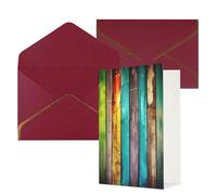 AQRJKHD Biglietti di ringraziamento colorati in legno con buste, biglietti di auguri di buon compleanno, per donne e uomini, biglietti vuoti per tutte le occasioni, biglietti di auguri per matrimoni