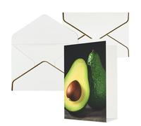 AQRJKHD Biglietto di ringraziamento a metà taglio con avocado con buste, biglietti di auguri di buon compleanno per donne e uomini, biglietti vuoti per tutte le occasioni, biglietti di auguri per