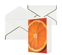 AQRJKHD Biglietto di ringraziamento arancione con buste, biglietto di auguri di buon compleanno, per donne e uomini, biglietti vuoti per tutte le occasioni, biglietti di auguri per matrimoni, baby
