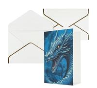 AQRJKHD Biglietto di ringraziamento blu con buste, biglietto di auguri di buon compleanno, per donne e uomini, biglietti vuoti per tutte le occasioni, per matrimoni, baby shower