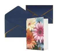 AQRJKHD Biglietto di ringraziamento colorato con margherita con buste, biglietto di auguri di buon compleanno, per donne e uomini, biglietti vuoti per tutte le occasioni, biglietti di auguri per