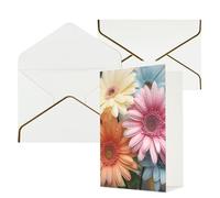AQRJKHD Biglietto di ringraziamento colorato con margherita con buste, biglietto di auguri di buon compleanno, per donne e uomini, biglietti vuoti per tutte le occasioni, biglietti di auguri per
