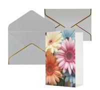 AQRJKHD Biglietto di ringraziamento colorato con margherita con buste, biglietto di auguri di buon compleanno, per donne e uomini, biglietti vuoti per tutte le occasioni, biglietti di auguri per
