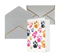 AQRJKHD Biglietto di ringraziamento colorato con zampe di cane con buste, biglietti di auguri di buon compleanno per donne e uomini, biglietti vuoti per tutte le occasioni, biglietti di auguri per