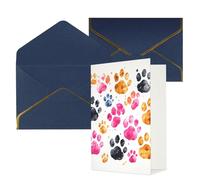 AQRJKHD Biglietto di ringraziamento colorato con zampe di cane con buste, biglietti di auguri di buon compleanno per donne e uomini, biglietti vuoti per tutte le occasioni, biglietti di auguri per