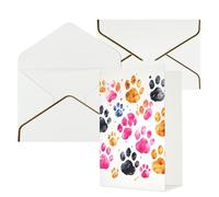 AQRJKHD Biglietto di ringraziamento colorato con zampe di cane con buste, biglietti di auguri di buon compleanno per donne e uomini, biglietti vuoti per tutte le occasioni, biglietti di auguri per