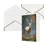 AQRJKHD Biglietto di ringraziamento con animali cervi con buste, biglietti di auguri di buon compleanno, per donne e uomini, biglietti vuoti per tutte le occasioni, biglietti di auguri per matrimoni