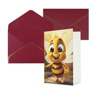 AQRJKHD Biglietto di ringraziamento con api miele con buste, biglietto di auguri di buon compleanno, per donne e uomini, biglietti vuoti per tutte le occasioni, biglietti di auguri per matrimoni, baby