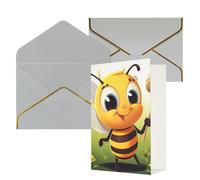 AQRJKHD Biglietto di ringraziamento con api miele con buste, biglietto di auguri di buon compleanno, per donne e uomini, biglietti vuoti per tutte le occasioni, biglietti di auguri per matrimoni, baby
