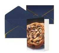 AQRJKHD Biglietto di ringraziamento con biscotti al cioccolato con buste, biglietto di auguri di buon compleanno, per donne e uomini, biglietti vuoti per tutte le occasioni, biglietti di auguri per