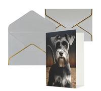 AQRJKHD Biglietto di ringraziamento con cane schnauzer con buste, biglietto di auguri di buon compleanno, per donne e uomini, biglietti vuoti per tutte le occasioni, biglietti di auguri per matrimoni