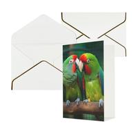 AQRJKHD Biglietto di ringraziamento con due pappagalli che si amano con buste, biglietti di auguri di buon compleanno per donne e uomini, biglietti vuoti per tutte le occasioni, biglietti di auguri