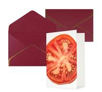 AQRJKHD Biglietto di ringraziamento con fetta di pomodoro con buste, biglietti di auguri di buon compleanno per donne e uomini, biglietti vuoti per tutte le occasioni, biglietti di auguri per