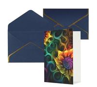 AQRJKHD Biglietto di ringraziamento con fiori colorati con buste, biglietti di auguri di buon compleanno per donne e uomini, biglietti vuoti per tutte le occasioni, biglietti di auguri per matrimoni