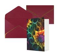 AQRJKHD Biglietto di ringraziamento con fiori colorati con buste, biglietti di auguri di buon compleanno per donne e uomini, biglietti vuoti per tutte le occasioni, biglietti di auguri per matrimoni