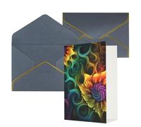 AQRJKHD Biglietto di ringraziamento con fiori colorati con buste, biglietti di auguri di buon compleanno per donne e uomini, biglietti vuoti per tutte le occasioni, biglietti di auguri per matrimoni
