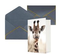 AQRJKHD Biglietto di ringraziamento con giraffa con buste, biglietto di auguri di buon compleanno, per donne e uomini, biglietti vuoti per tutte le occasioni, biglietti di auguri per matrimoni, baby