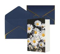 AQRJKHD Biglietto di ringraziamento con margherita bianca con buste, biglietto di auguri di buon compleanno, per donne e uomini, biglietti vuoti per tutte le occasioni, biglietti di auguri per