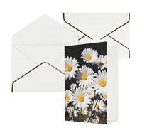 AQRJKHD Biglietto di ringraziamento con margherita bianca con buste, biglietto di auguri di buon compleanno, per donne e uomini, biglietti vuoti per tutte le occasioni, biglietti di auguri per