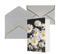 AQRJKHD Biglietto di ringraziamento con margherita bianca con buste, biglietto di auguri di buon compleanno, per donne e uomini, biglietti vuoti per tutte le occasioni, biglietti di auguri per