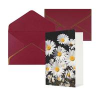 AQRJKHD Biglietto di ringraziamento con margherita bianca con buste, biglietto di auguri di buon compleanno, per donne e uomini, biglietti vuoti per tutte le occasioni, biglietti di auguri per
