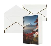 AQRJKHD Biglietto di ringraziamento con paesaggio del Monte Fuji del Giappone con buste, biglietto di auguri di buon compleanno per donne e uomini, biglietti vuoti per tutte le occasioni, biglietti di