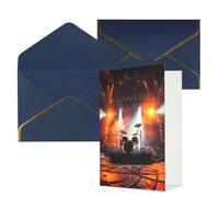 AQRJKHD Biglietto di ringraziamento per concerto rock, con buste, biglietto di auguri di buon compleanno, per donne e uomini, biglietti vuoti per tutte le occasioni, biglietti di auguri per matrimoni