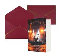 AQRJKHD Biglietto di ringraziamento per concerto rock, con buste, biglietto di auguri di buon compleanno, per donne e uomini, biglietti vuoti per tutte le occasioni, biglietti di auguri per matrimoni