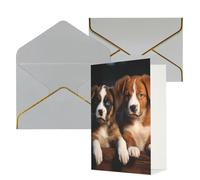 AQRJKHD Biglietto di ringraziamento per cuccioli e cani con animali, con buste, biglietti di auguri di buon compleanno per donne e uomini, biglietti vuoti per tutte le occasioni, biglietti di auguri
